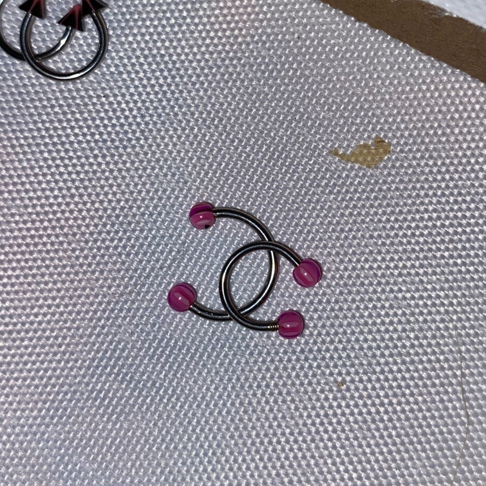 3 different cartilage piercings